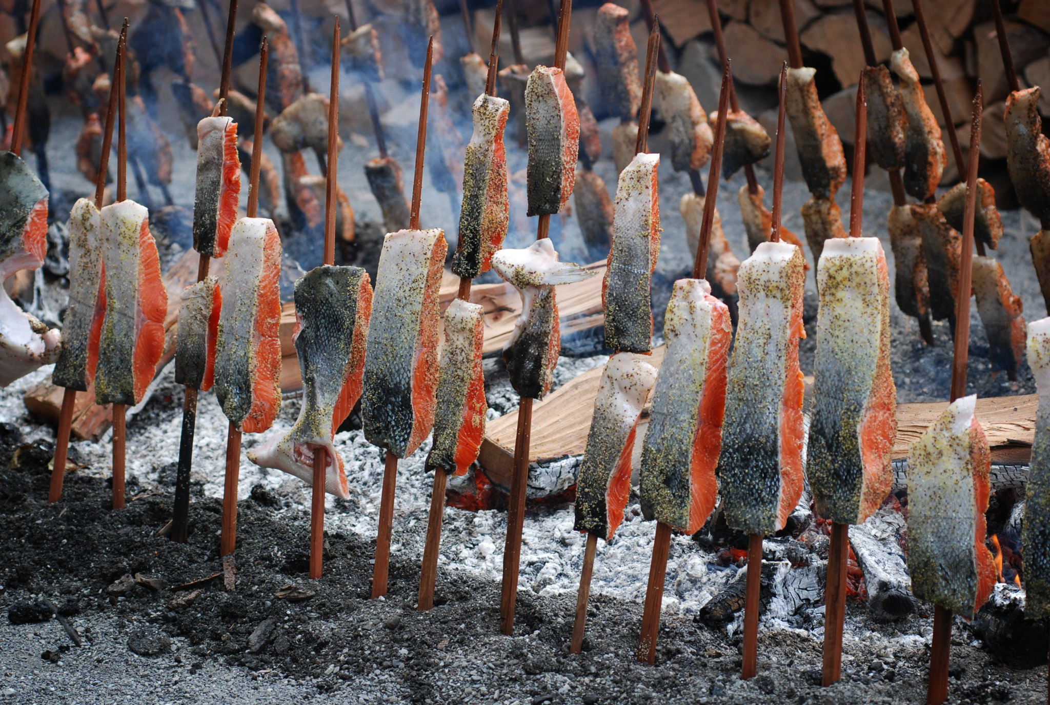 smoking salmon
